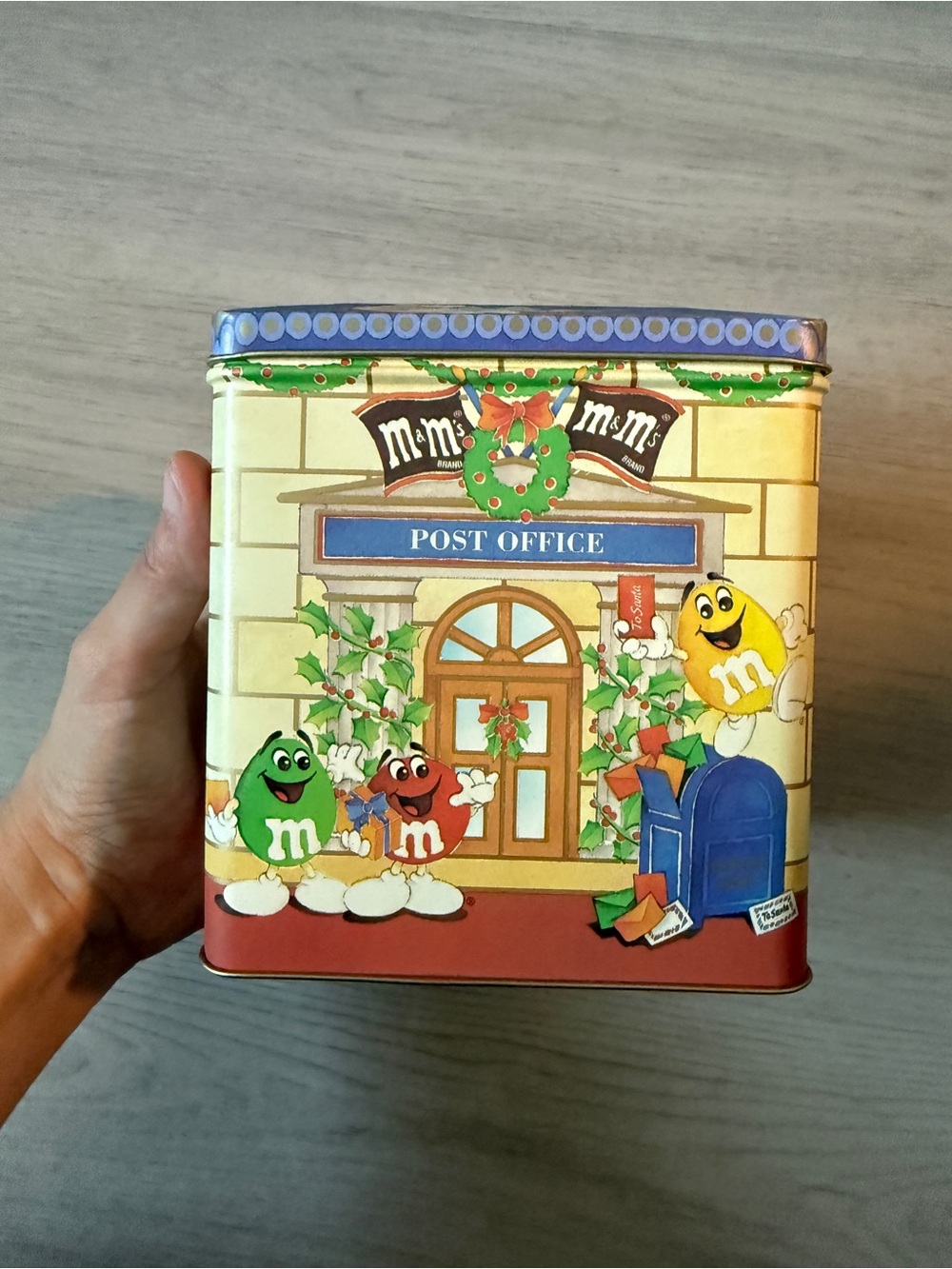 COLLECTIBLE "POST OFFICE" CANDY TIN for M & M CHOCOLATES..RELEASED..1995
